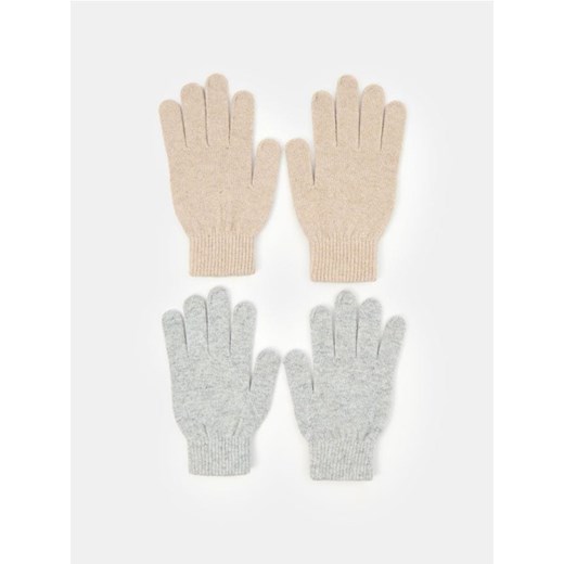Sinsay - Rękawiczki 2 pack - beżowy ze sklepu Sinsay w kategorii Rękawiczki damskie - zdjęcie 186082037