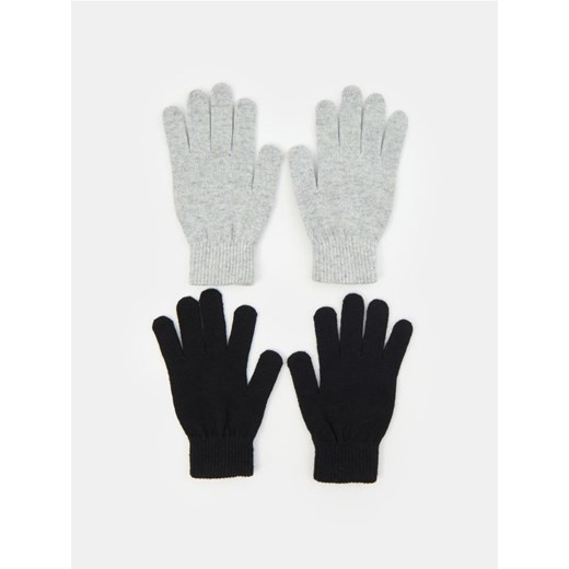 Sinsay - Rękawiczki 2 pack - szary ze sklepu Sinsay w kategorii Rękawiczki damskie - zdjęcie 186082038