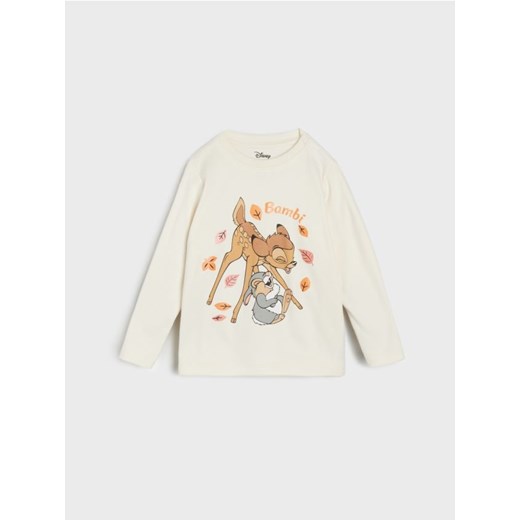 Sinsay - Koszulka z długimi rękawami Bambi - kremowy - id: 139FT-01X - marki Sinsay - 186082068 Sinsay - Koszulka z długimi rękawami Bambi - kremowy ze sklepu Sinsay w kategorii Bluzki dziewczęce - zdjęcie 186082068