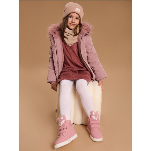 Sinsay - Botki z językiem w kształcie liska zapinane na rzepy - różowy ze sklepu Sinsay w kategorii Buty zimowe dziecięce - zdjęcie 186082119