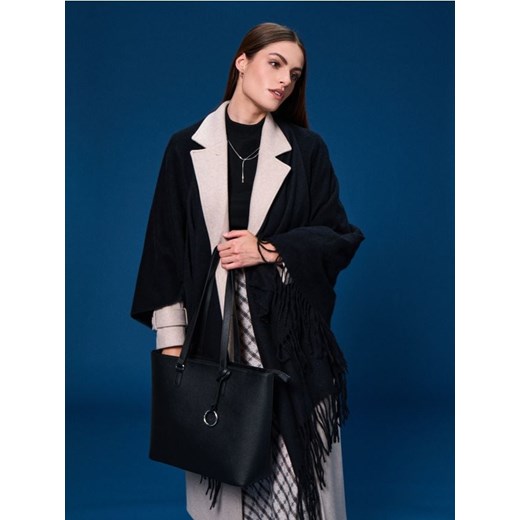 Sinsay - Ponczo z frędzlami - czarny ze sklepu Sinsay w kategorii Poncza - zdjęcie 186082139