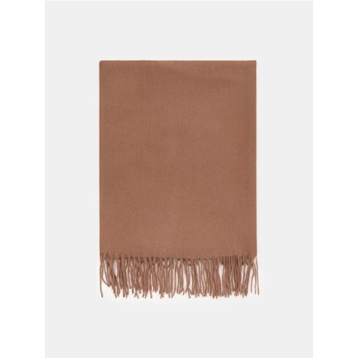 Sinsay - Gładki szalik z frędzlami - beżowy Sinsay One Size Sinsay