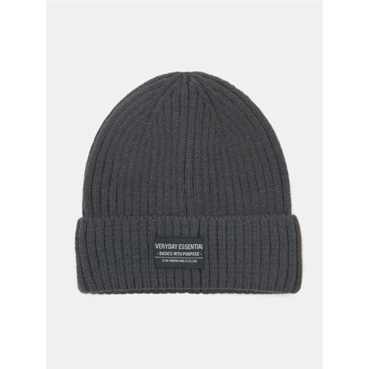Sinsay - Prążkowana czapka beanie - szary - id: 229EL-86X - marki Sinsay - 186082309 Sinsay - Prążkowana czapka beanie - szary ze sklepu Sinsay w kategorii Czapki zimowe męskie - zdjęcie 186082309