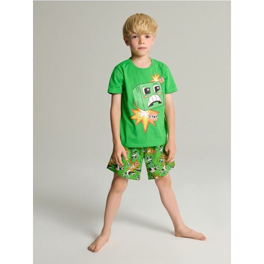 Sinsay - Piżama dwuczęściowa Minecraft - zielony ze sklepu Sinsay w kategorii Piżamy dziecięce - zdjęcie 186082316
