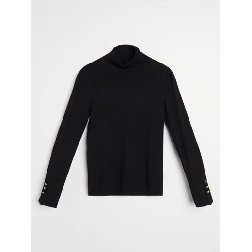 Sinsay - Golf z wiskozą i ozdobnymi guzikami - czarny Sinsay XL Sinsay