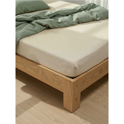 Sinsay - Prześcieradło z gumką - beżowy Sinsay One Size Sinsay