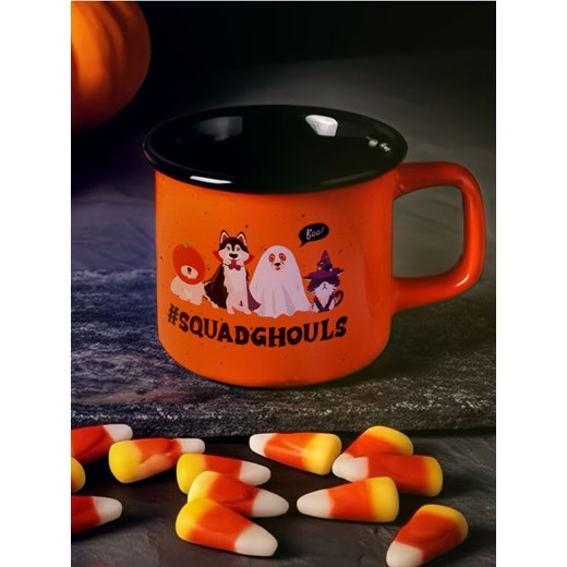 Sinsay - Kontrastowy kubek z uchem na Halloween - pomarańczowy - id: 244GI-23X - marki Sinsay - 186082388 Sinsay - Kontrastowy kubek z uchem na Halloween - pomarańczowy ze sklepu Sinsay w kategorii Kubki - zdjęcie 186082388