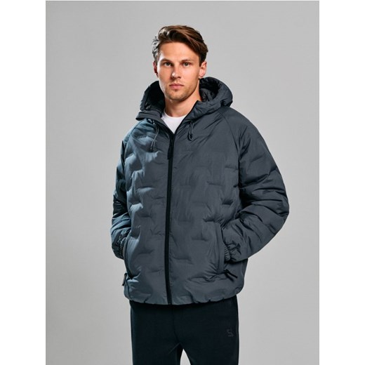 Sinsay - Kurtka puffer z kapturem SNSY PERFORMANCE - szary - id: 276EU-85X - marki Sinsay - 186082445 Sinsay - Kurtka puffer z kapturem SNSY PERFORMANCE - szary ze sklepu Sinsay w kategorii Kurtki męskie - zdjęcie 186082445