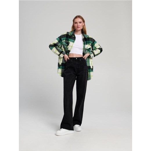 Sinsay - Kurtka koszulowa z domieszką wełny - zielony ze sklepu Sinsay w kategorii Kurtki damskie - zdjęcie 186082525