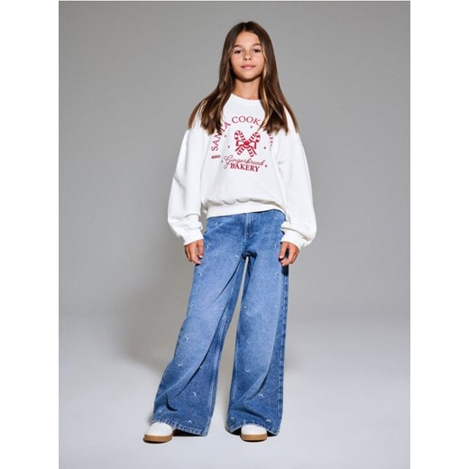 Sinsay - Jeansy wide leg - szary - id: 322GG-58X - marki Sinsay - 186082537 Sinsay - Jeansy wide leg - szary ze sklepu Sinsay w kategorii Spodnie dziewczęce - zdjęcie 186082537