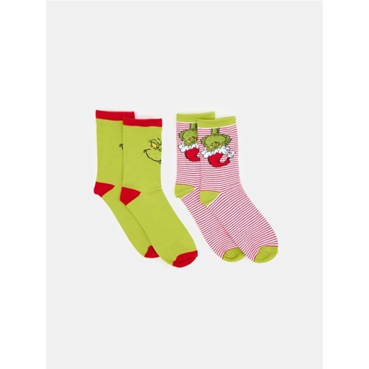 Sinsay - Skarpetki 2 pack Grinch - wielobarwny ze sklepu Sinsay w kategorii Skarpetki damskie - zdjęcie 186082577