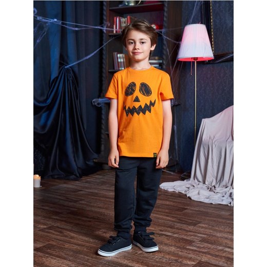 Sinsay - Koszulka z motywem Halloween - pomarańczowy Sinsay 134 (8-9 l) Sinsay