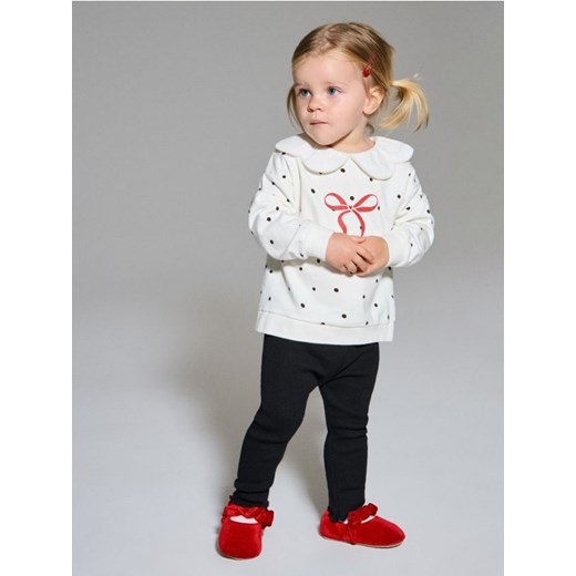 Sinsay - Bawełniany komplet: bluza i legginsy - kremowy - id: 417GK-01X - marki Sinsay - 186082719 Sinsay - Bawełniany komplet: bluza i legginsy - kremowy ze sklepu Sinsay w kategorii Komplety niemowlęce - zdjęcie 186082719
