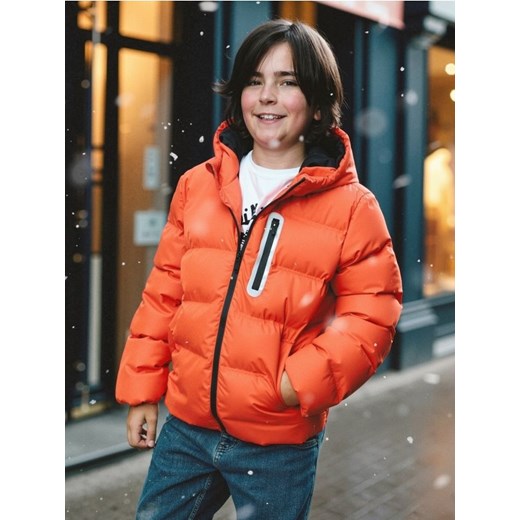 Sinsay - Kurtka puffer z kapturem - pomarańczowy ze sklepu Sinsay w kategorii Kurtki chłopięce - zdjęcie 186082825