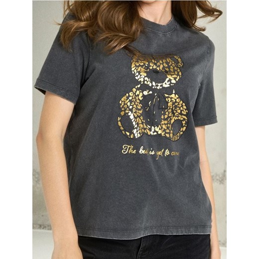 Sinsay - Koszulka z połyskującym miesiem - szary ze sklepu Sinsay w kategorii Bluzki damskie - zdjęcie 186082836