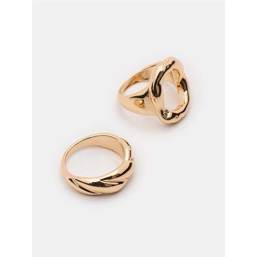Sinsay - Pierścionek z błyszcącym wykończeniem 2 pack - złoty - id: 480FI-GLD - marki Sinsay - 186082897 Sinsay - Pierścionek z błyszcącym wykończeniem 2 pack - złoty ze sklepu Sinsay w kategorii Pierścionki - zdjęcie 186082897