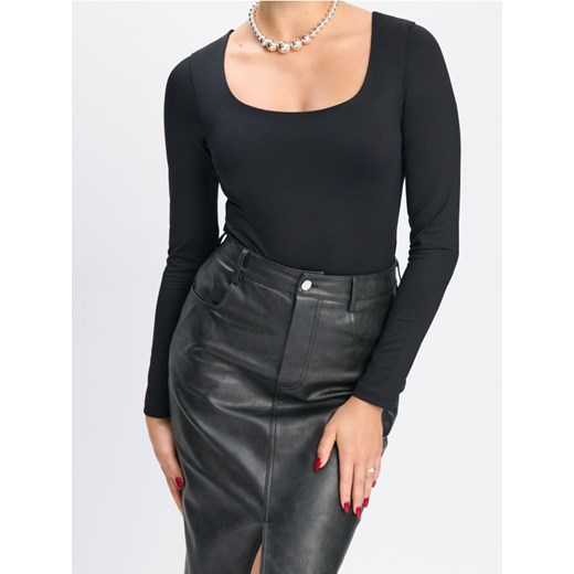 Sinsay - Body z długim rękawem - czarny ze sklepu Sinsay w kategorii Bluzki damskie - zdjęcie 186082917