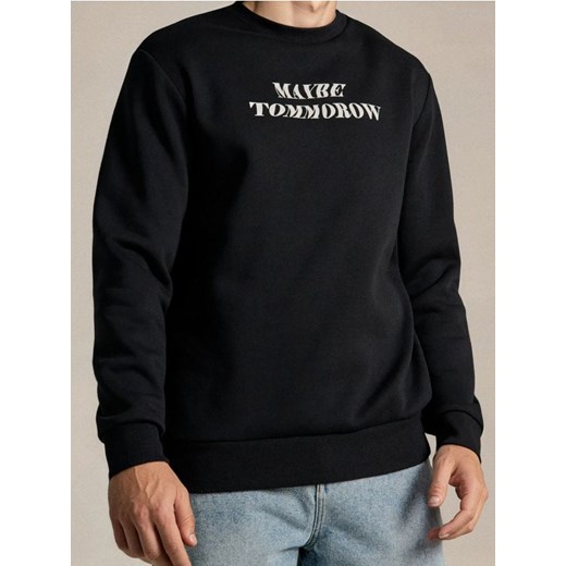 Sinsay - Bluza crewneck z napisem - czarny Sinsay 3XL Sinsay