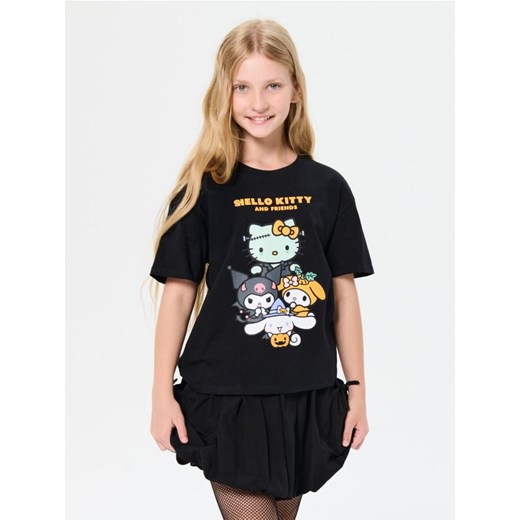 Sinsay - Bawełniana koszulka z motywem halloweenowym Hello Kitty - czarny ze sklepu Sinsay w kategorii Bluzki dziewczęce - zdjęcie 186083005