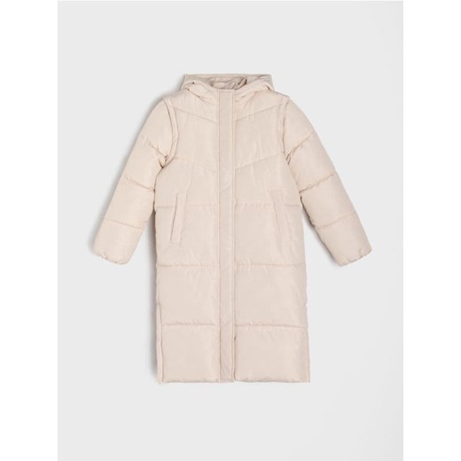 Sinsay - Płaszcz z odpinanymi rękawami - kremowy ze sklepu Sinsay w kategorii Płaszcze dziewczęce - zdjęcie 186083016