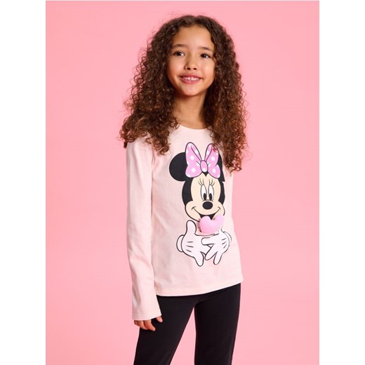 Sinsay - Koszulka z długimi rękawami Minnie Mouse - różowy ze sklepu Sinsay w kategorii Bluzki dziewczęce - zdjęcie 186083079