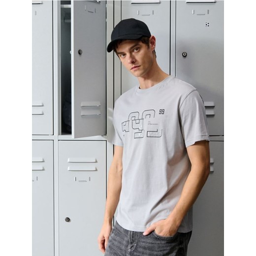 Sinsay - Koszulka z nadrukiem - szary ze sklepu Sinsay w kategorii T-shirty męskie - zdjęcie 186083117