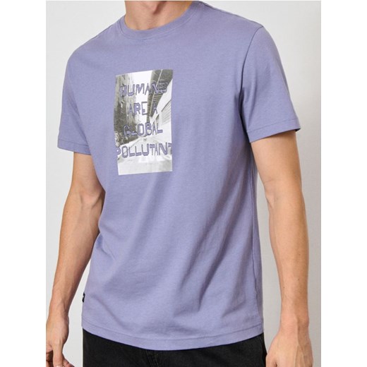 Sinsay - Koszulka z nadrukiem - fioletowy ze sklepu Sinsay w kategorii T-shirty męskie - zdjęcie 186083179