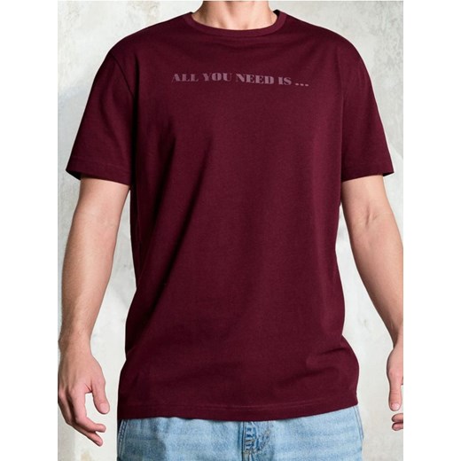 Sinsay - Bawełniana koszulka z napisem - czerwony ze sklepu Sinsay w kategorii T-shirty męskie - zdjęcie 186083198