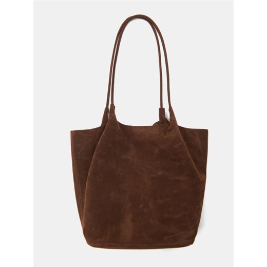 Sinsay - Torebka shopper z imitacji zamszu - brązowy Sinsay One Size Sinsay
