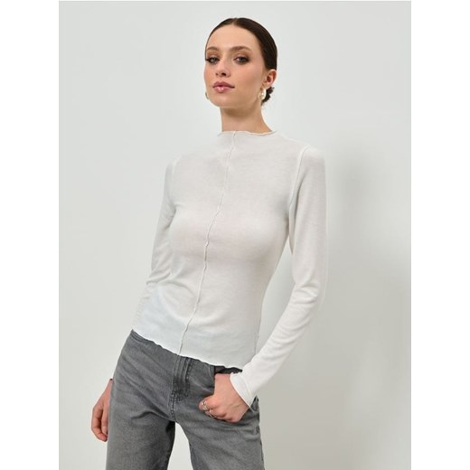 Sinsay - Bluzka z falbankami - kremowy ze sklepu Sinsay w kategorii Bluzki damskie - zdjęcie 186083257