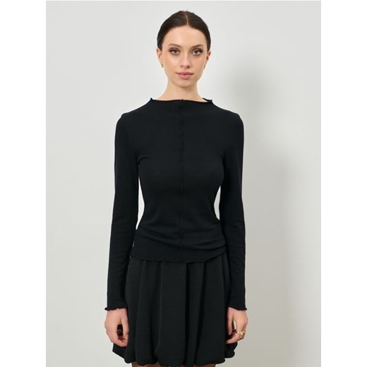 Sinsay - Bluzka z falbankami - czarny ze sklepu Sinsay w kategorii Bluzki damskie - zdjęcie 186083258