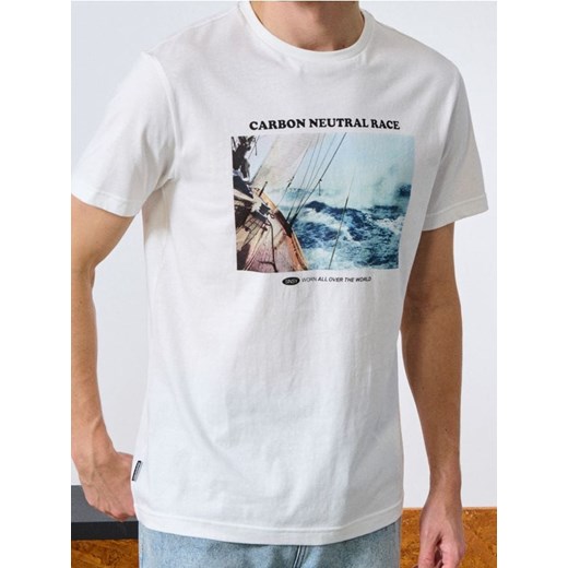 Sinsay - Koszulka z nadrukiem - kremowy ze sklepu Sinsay w kategorii T-shirty męskie - zdjęcie 186083259