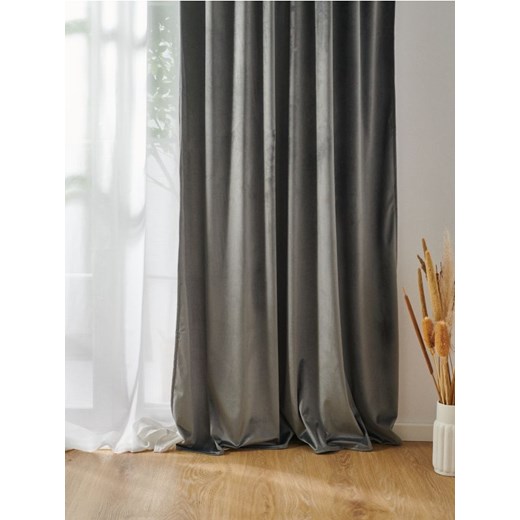 Sinsay - Gruba welurowa zasłona na taśmie - szary Sinsay One Size Sinsay