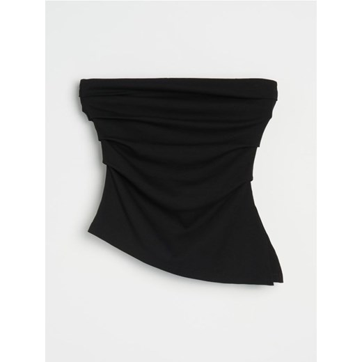 Sinsay - Bawełniany top bez ramiączek - czarny Sinsay XS Sinsay