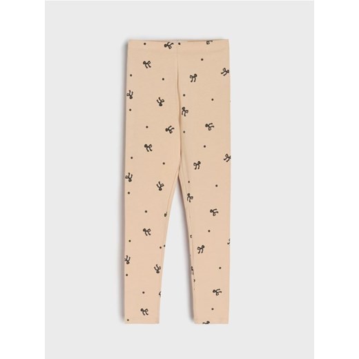 Sinsay - Legginsy ze wzorem w kokardy - beżowy ze sklepu Sinsay w kategorii Spodnie dziewczęce - zdjęcie 186083539