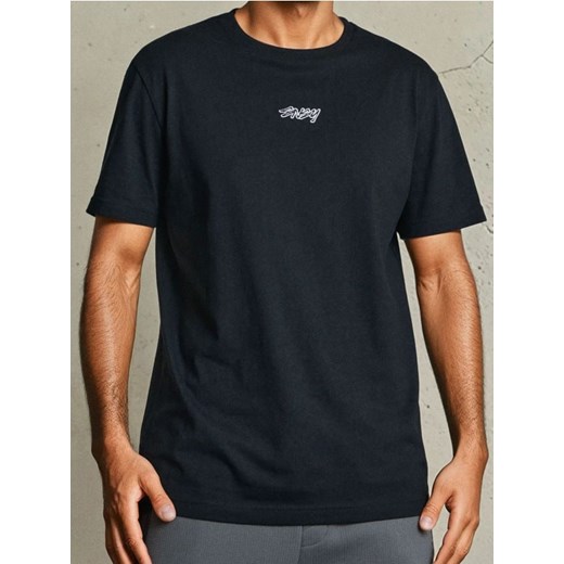 Sinsay - Bawełniana koszulka z nadrukiem - czarny ze sklepu Sinsay w kategorii T-shirty męskie - zdjęcie 186083758