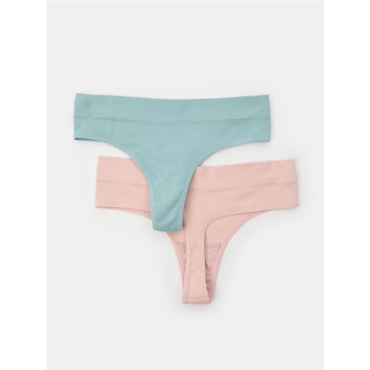 Sinsay - Bezszwowe stringi typu tanga 2 pack - wielobarwny ze sklepu Sinsay w kategorii Majtki damskie - zdjęcie 186083797