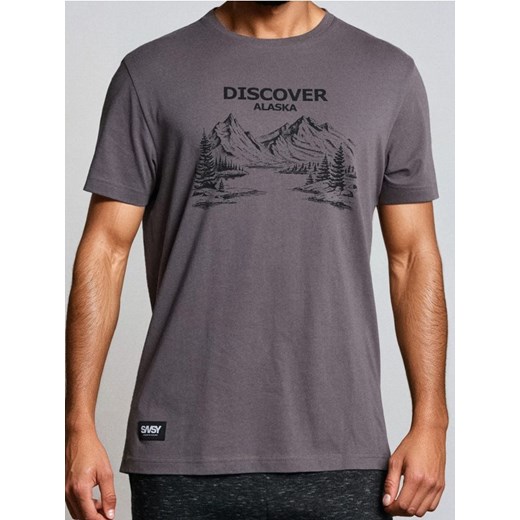 Sinsay - Bawełniana koszulka z nadrukiem - fioletowy ze sklepu Sinsay w kategorii T-shirty męskie - zdjęcie 186083799