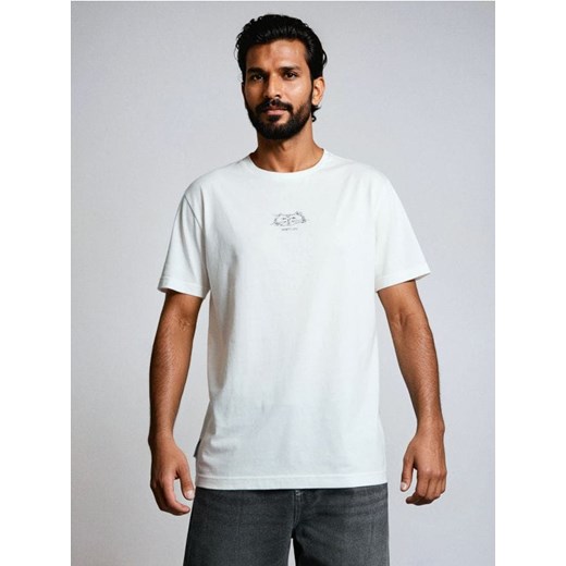 Sinsay - Koszulka z krótkim rękawem - kremowy ze sklepu Sinsay w kategorii T-shirty męskie - zdjęcie 186083828