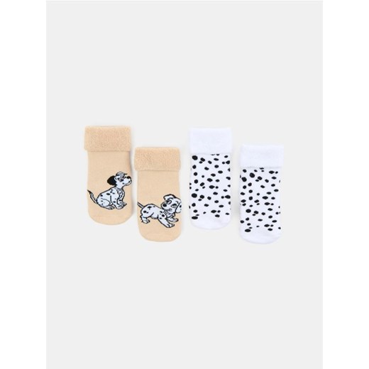 Sinsay - Skarpetki niemowlęce 2 pack 101 Dalmatians - kremowy - id: 885GC-02X - marki Sinsay - 186083948 Sinsay - Skarpetki niemowlęce 2 pack 101 Dalmatians - kremowy ze sklepu Sinsay w kategorii Skarpetki dziecięce - zdjęcie 186083948