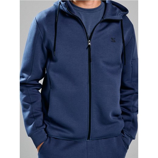 Sinsay - Rozpinana bluza z kapturem - niebieski ze sklepu Sinsay w kategorii Bluzy męskie - zdjęcie 186084025