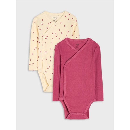 Sinsay - Prążkowane body 2 pack - kremowy ze sklepu Sinsay w kategorii Odzież dla niemowląt - zdjęcie 186084046
