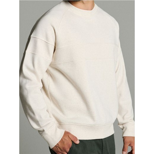 Sinsay - Bluza crewneck - kremowy ze sklepu Sinsay w kategorii Bluzy męskie - zdjęcie 186084058