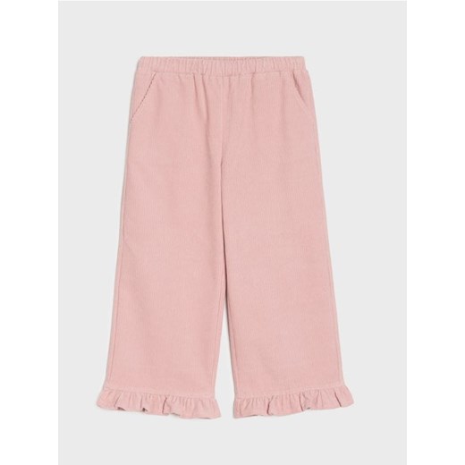 Sinsay - Prążkowane spodnie wide leg - różowy ze sklepu Sinsay w kategorii Spodnie dziewczęce - zdjęcie 186084166