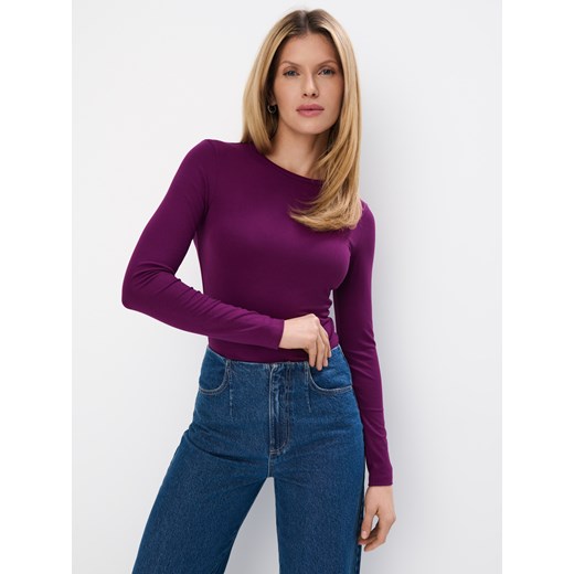 Mohito - Burgundowa bluzka z długim rękawem - ciemny fiolet Mohito S Mohito