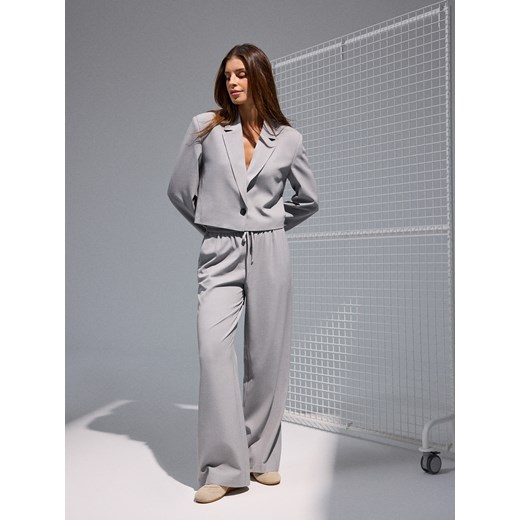 Mohito - Szare spodnie wide leg - szary ze sklepu Mohito w kategorii Spodnie damskie - zdjęcie 186084576