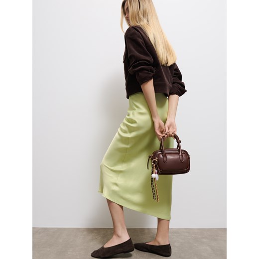 Mohito - Satynowa spódnica midi - zielony ze sklepu Mohito w kategorii Spódnice - zdjęcie 186084607