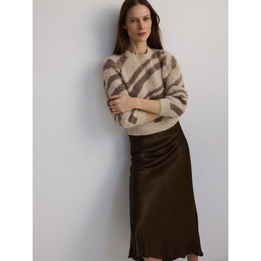 Reserved - Spódnica z wiskozy - brązowy ze sklepu Reserved w kategorii Spódnice - zdjęcie 186088106