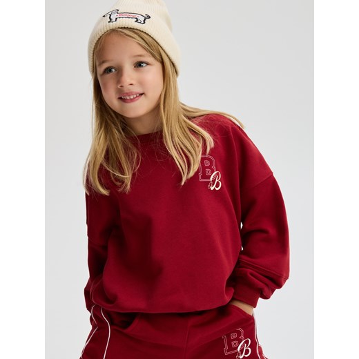Reserved - Bluza z drobnym nadrukiem - bordowy ze sklepu Reserved w kategorii Bluzy dziewczęce - zdjęcie 186088279
