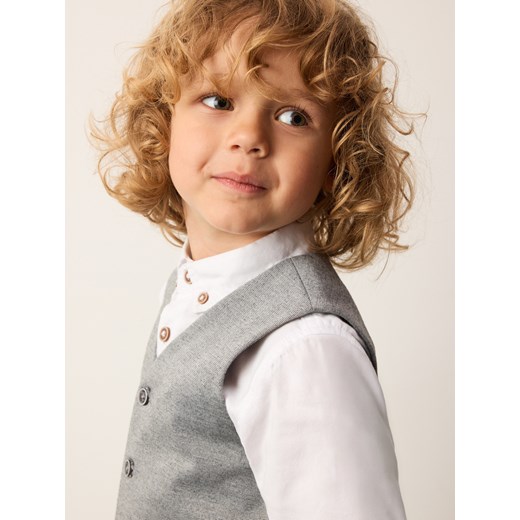 Reserved - Melanżowa kamizelka z wiskozą - jasnoszary - id: 298CJ-09M - marki Reserved - 186088389 Reserved - Melanżowa kamizelka z wiskozą - jasnoszary ze sklepu Reserved w kategorii Odzież dla niemowląt - zdjęcie 186088389